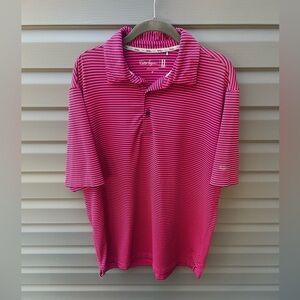 Walter Hagen Vibrant Pink and Black Striped Polo